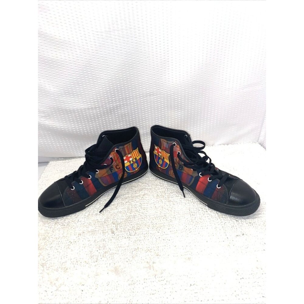 FCBARCELONA Football Team Canvas Colorful Sneakers Mid Rise Size 10 Men